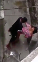 Strong sex with my girlfriend in an alley